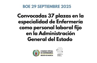 Convocadas 37 plazas de Enfermería para la Administración General del Estado