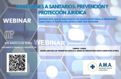 A.M.A. organiza el webinar “Agresiones a sanitarios: prevención y protección jurídica” con motivo del Día Europeo contra las Agresiones