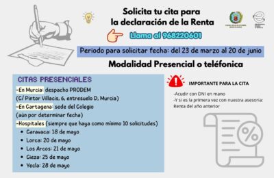 A patir del lunes 23 de marzo puedes solicitar tu cita para la Declaración de la Renta