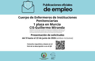 Convocada una plaza de enfermero/a interino/a para el CIS Guillermo Miranda de Murcia