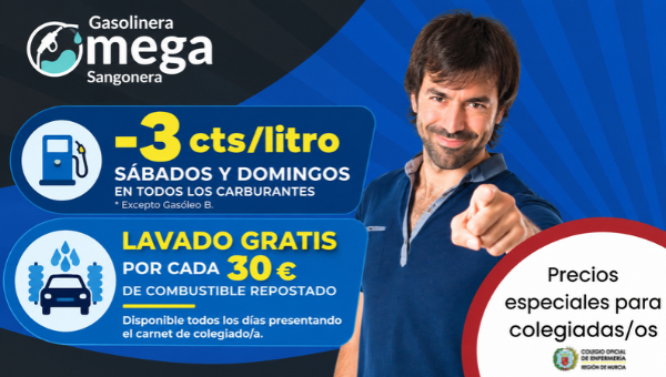 Descuentos para colegiados/as en Gasolinera Omega