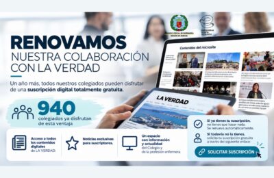 El Colegio de Enfermería de la Región de Murcia renueva el acuerdo con La Verdad para ofrecer suscripciones digitales gratuitas a sus colegiados